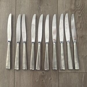 Set of 10 Oneida Silver Frost Pattern Dinner Knives 9.75" Long USA‎
